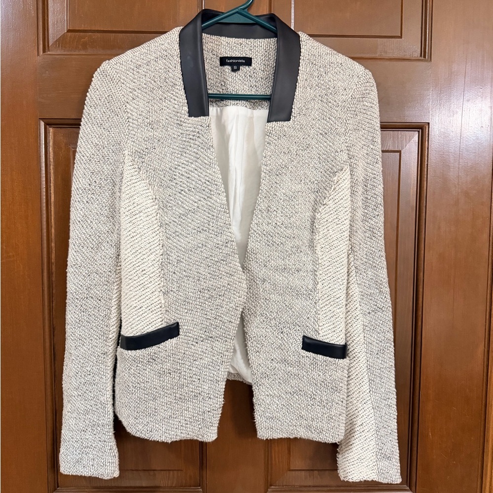 Chic Cream and Black Women's Blazer